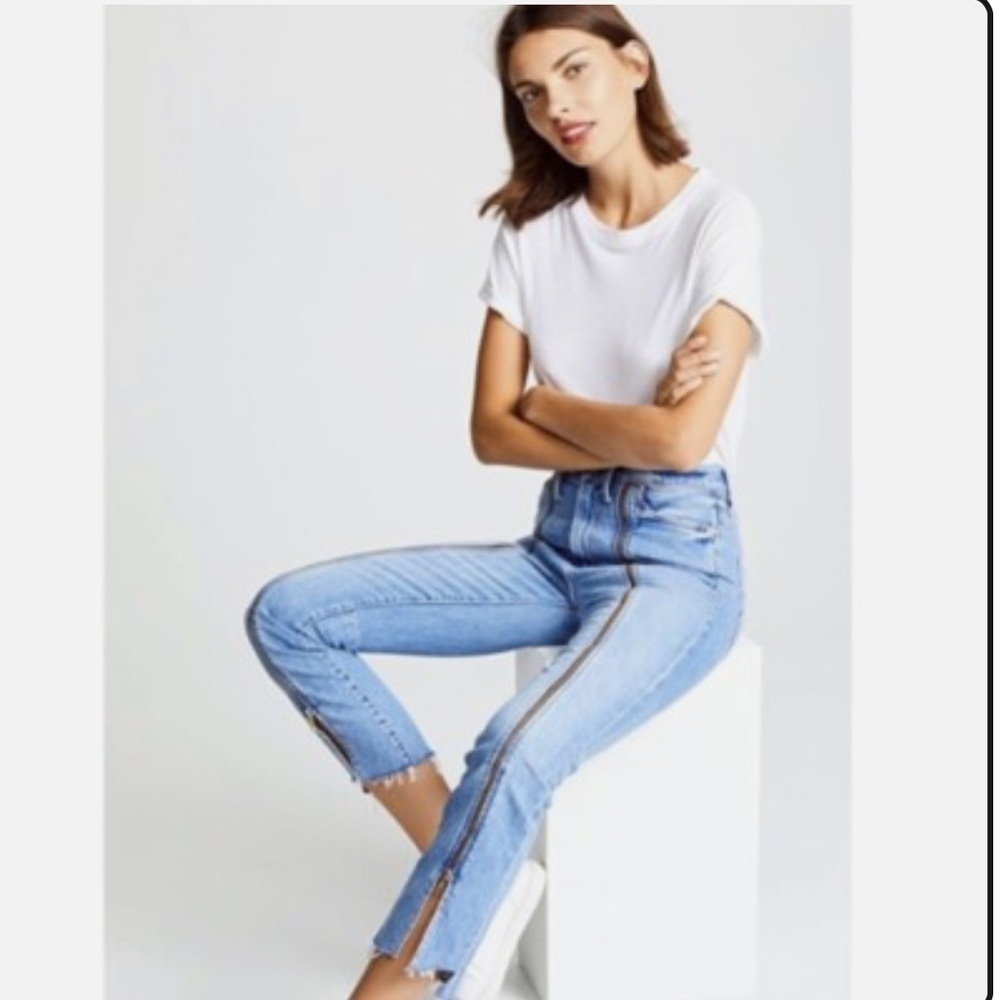 MOTHER SUPERIOR High Waisted Rascal Zip Step Fray Jean Misbeliever | Size 25